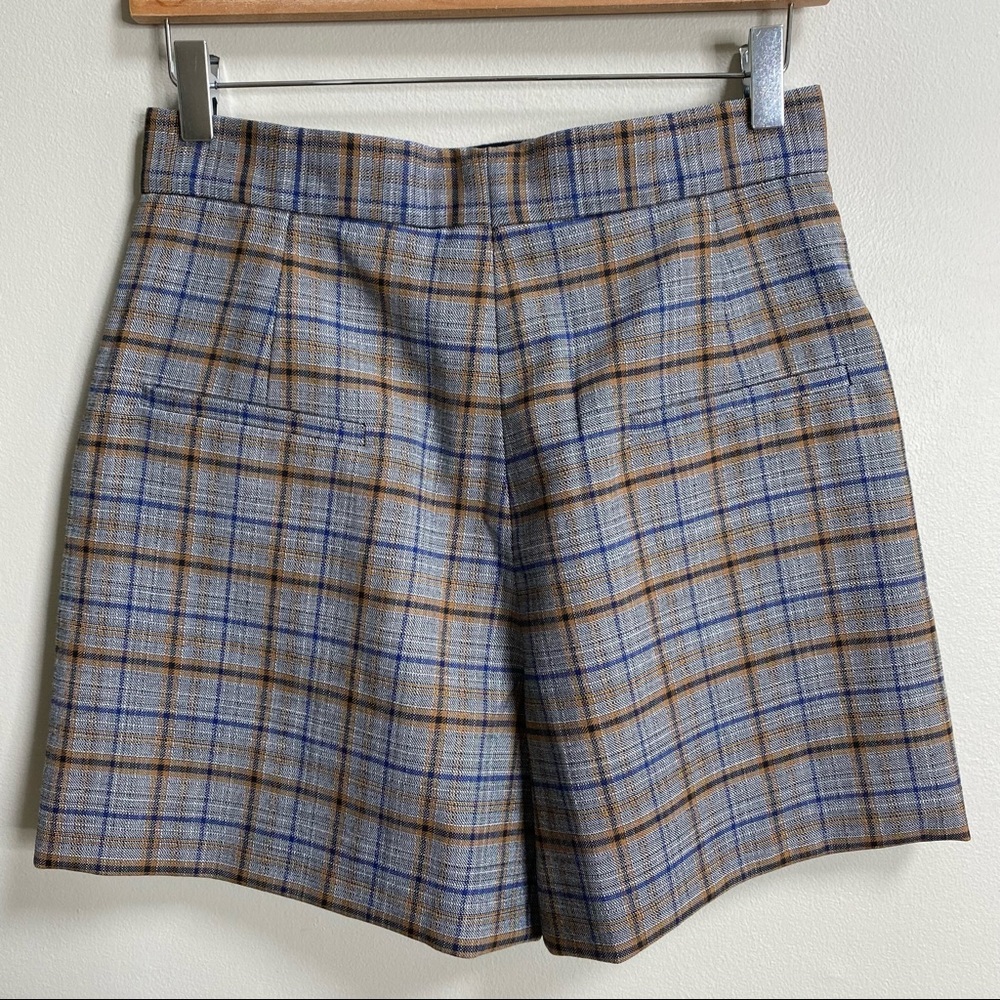 Sandro Paris Grey Plaid Printed Knit Shorts Size 8 - Picture 9 of 16